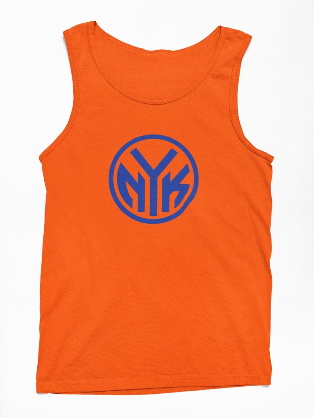 NEW York Knicks NYK Subway Token Monochrome Team Color Pop Logo Tank Top ORANGE